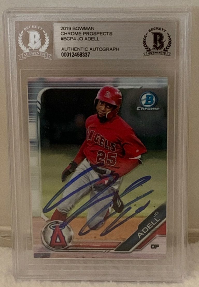 Jo Adell Angels signed 2019 Bowman Chrome Prospects #BCP4 Card BAS Beckett