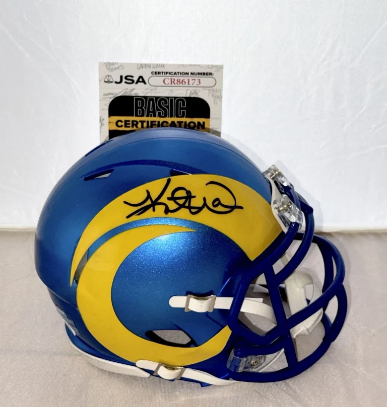 Kurt Warner St. Louis Rams signed Rams mini helmet autographed JSA COA