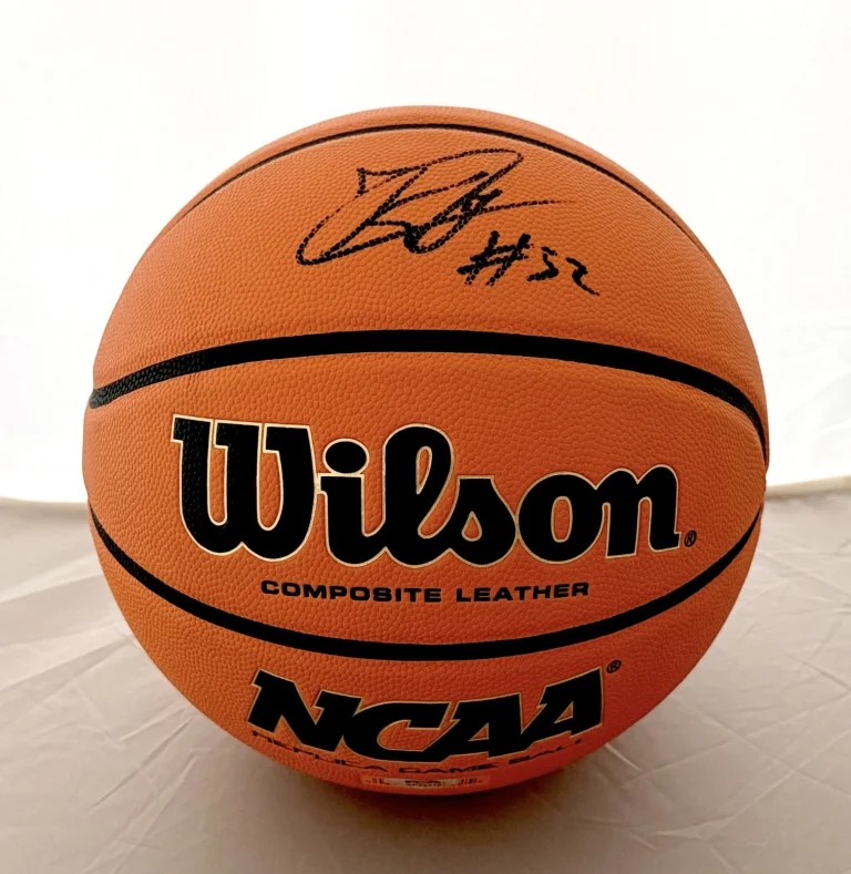 Kasparas Jakucionis Illinois Fighting Illini signed NCAA Basketball Ball PSA COA