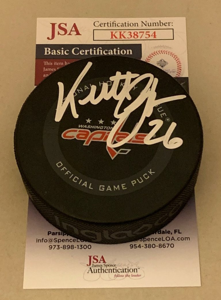 Keith Jones signed Washington Capitals Game Puck autographed Caps JSA