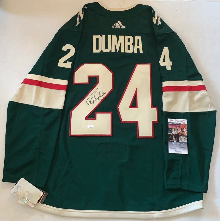 Mathew Dumba signed Minnesota Wild Adidas Authentic Adizero jersey Matt JSA