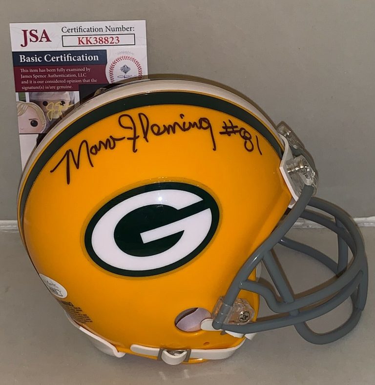 Marv Fleming signed Throwback Green Bay Packers mini helmet autographed JSA