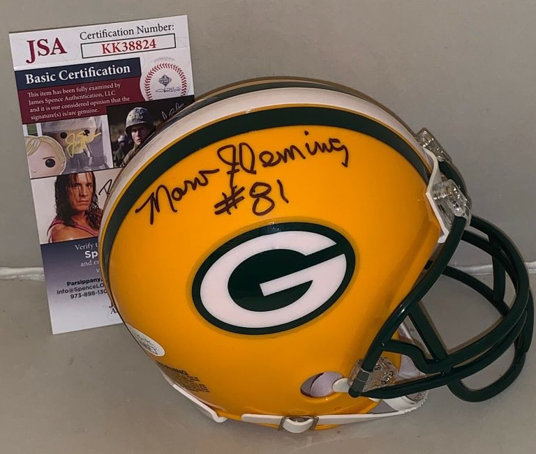 Marv Fleming signed Green Bay Packers mini helmet autographed JSA