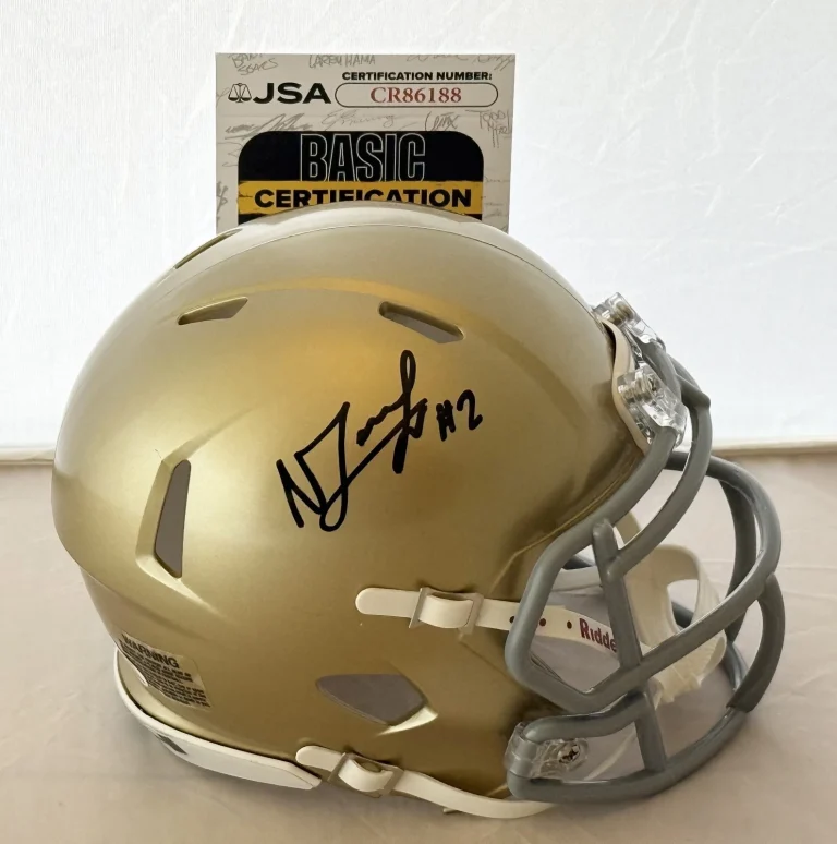 Nolan James Jr. signed Notre Dame Fighting Irish mini helmet autographed JSA