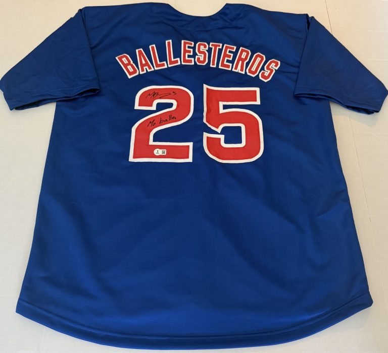 Moises Ballesteros Chicago Cubs signed Custom jersey + Mo Baller Beckett Witness