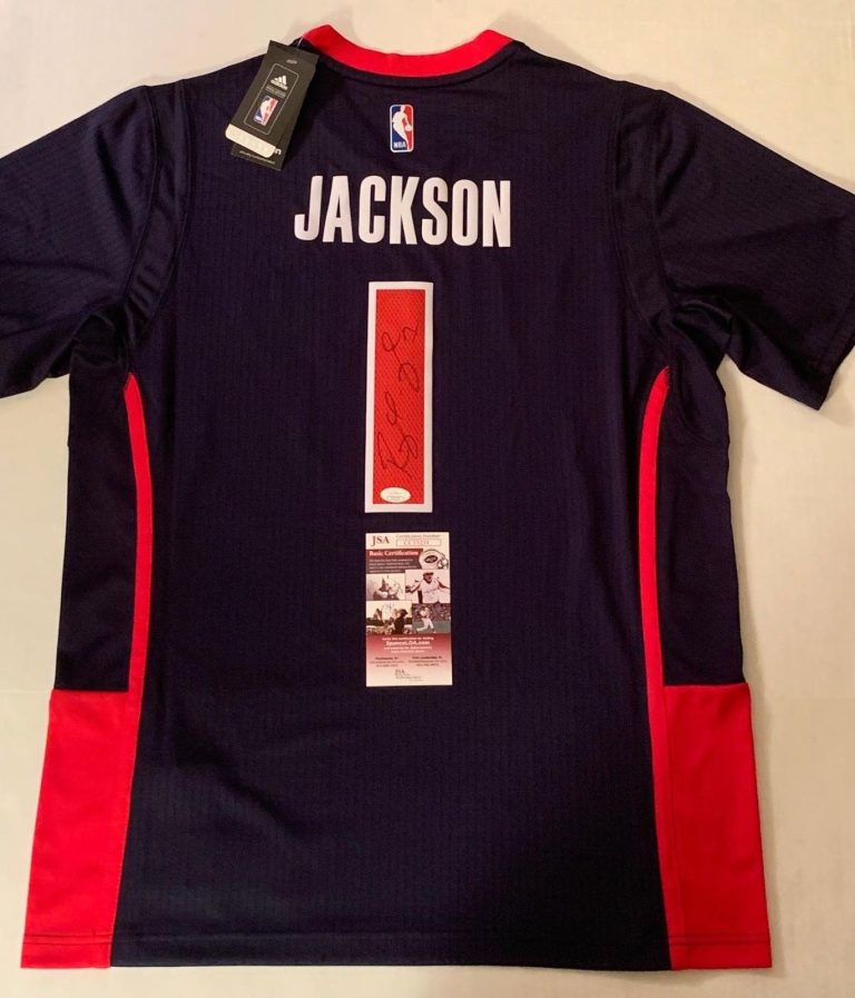 Reggie Jackson signed Detroit Pistons Motor City Adidas Swingman jersey JSA