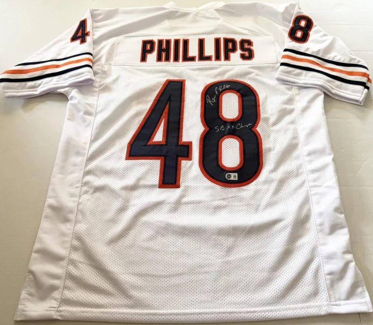 Reggie Phillips Chicago Bears signed Custom jersey + Inscrip Beckett Witness COA