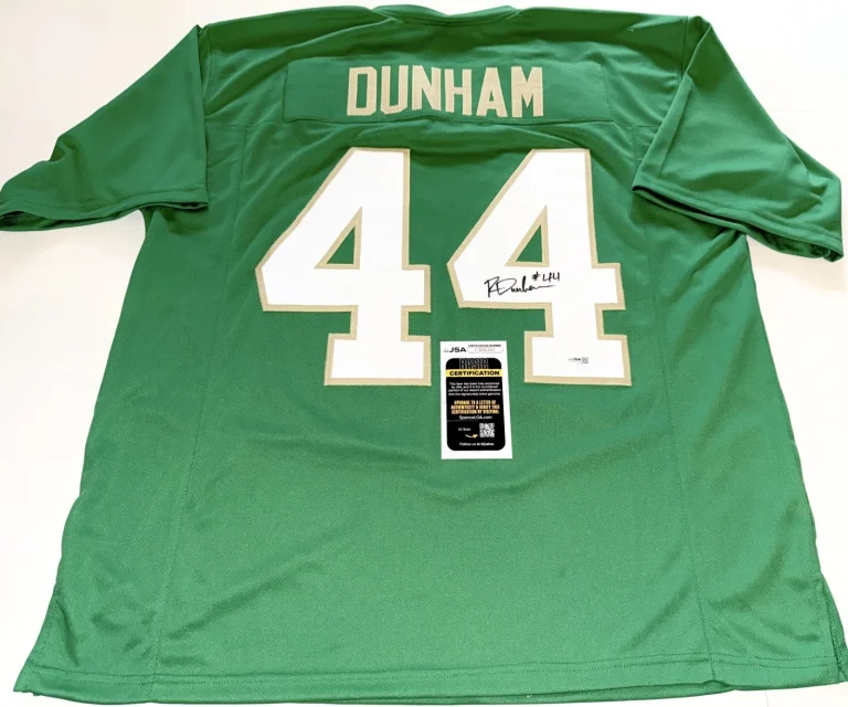 Rodney Dunham Notre Dame Fighting Irish signed Custom jersey autographed JSA