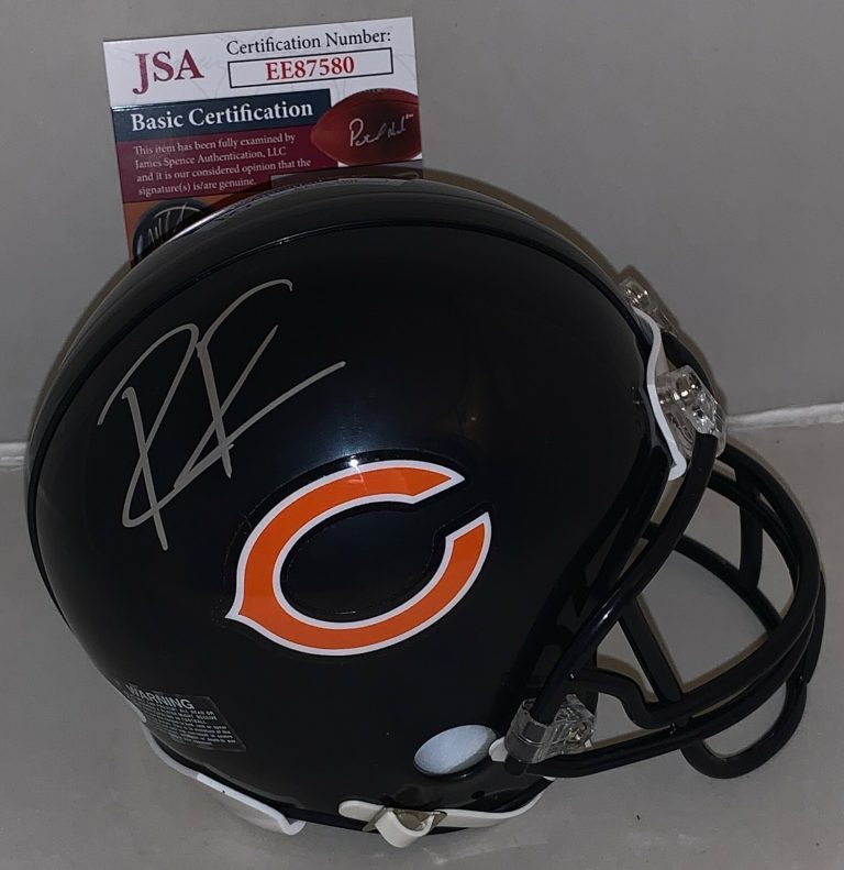 Riley Ridley signed Chicago Bears mini helmet autographed JSA