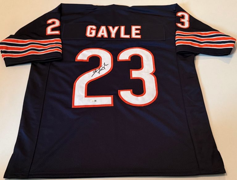 Shaun Gayle Chicago Bears signed Custom jersey autographed JSA Witnessed
