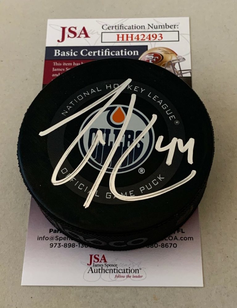 Zack Kassian signed Edmonton Oilers Official Game Puck autographed JSA