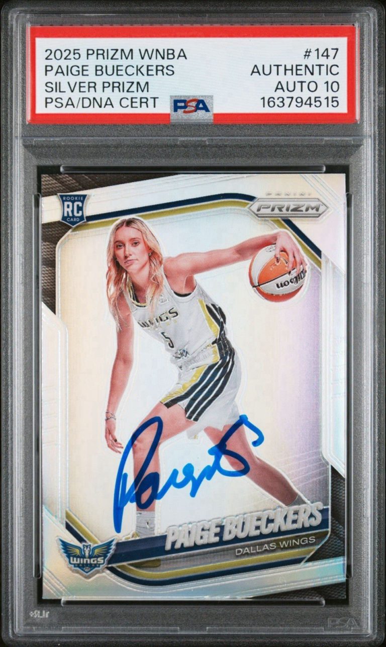 2025 Panini Prizm WNBA #147 Paige Bueckers Silver Prizm Rookie PSA AUTO 10 RC