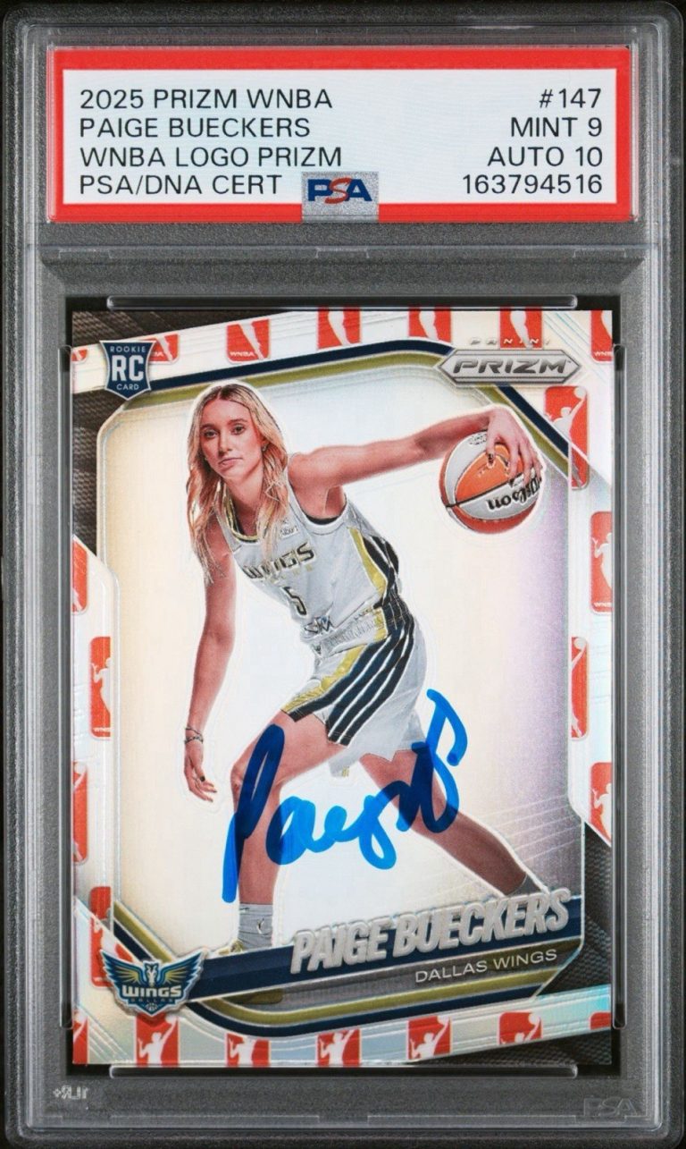 2025 Panini Prizm #147 Paige Bueckers WNBA Logo Prizm Rookie PSA 9/AUTO 10 RC