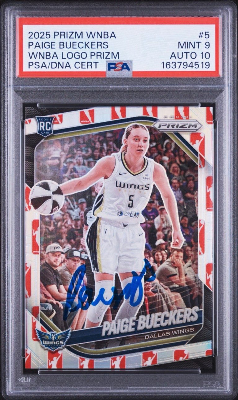 2025 Panini Prizm #5 Paige Bueckers WNBA Logo Prizm Rookie PSA 9/AUTO 10 RC