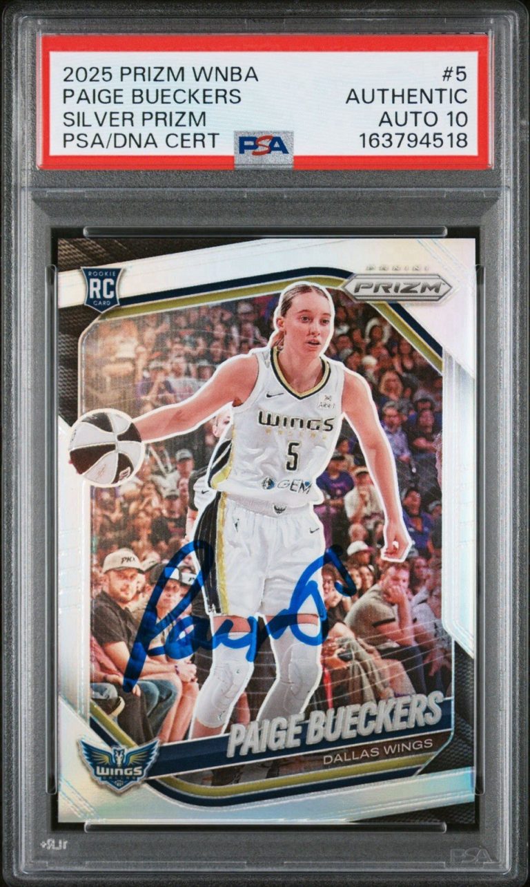 2025 Panini Prizm WNBA #5 Paige Bueckers Silver Prizm Rookie PSA AUTO 10 RC