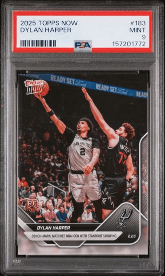 Graded 2025 Topps Now Dylan Harper #183 Rookie RC Basketball Card PSA 9
