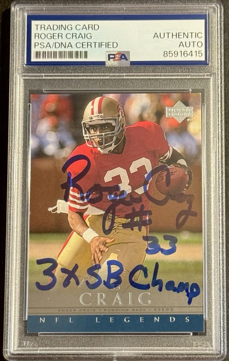 Roger Craig Signed Auto 2000 Upper Deck Legends Card PSA/DNA Slabbed 49ers