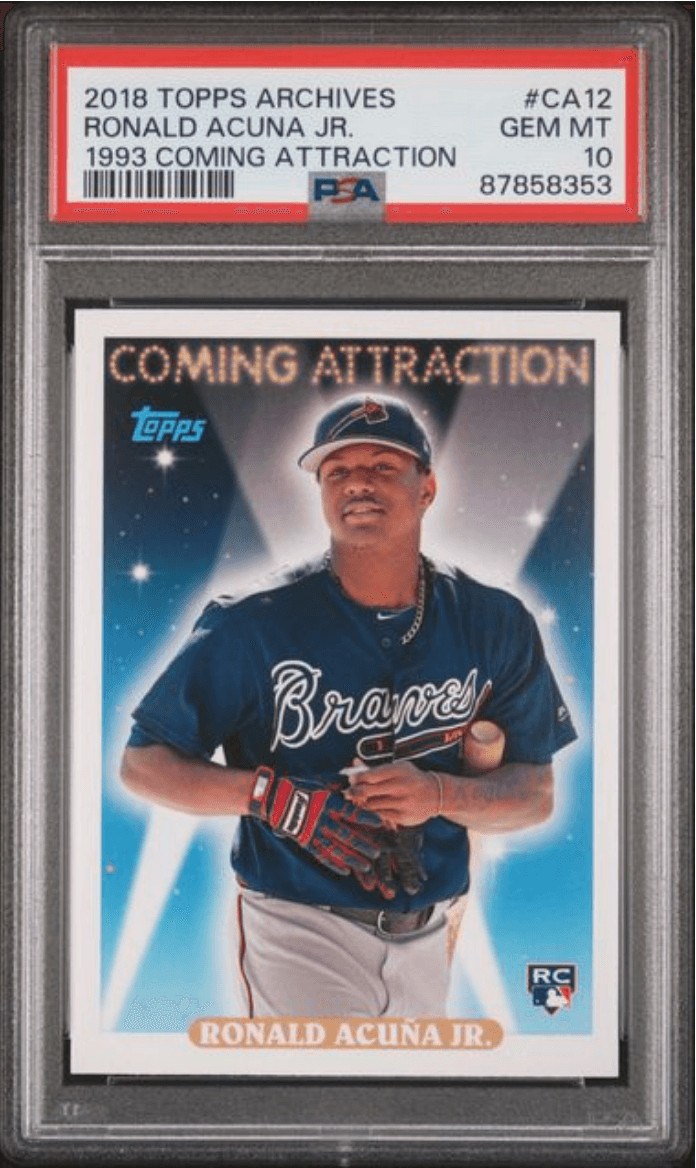 Graded 2018 Topps Archives Ronald Acuna Jr #CA12 RC Baseball Card PSA 10