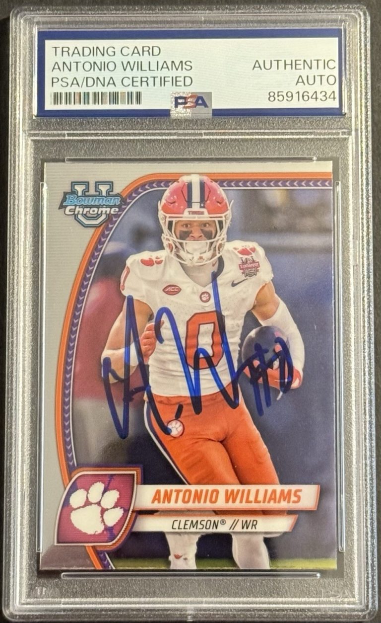 Antonio Williams Signed 2024 Bowman Chrome U Rookie Card PSA/DNA Slabbed