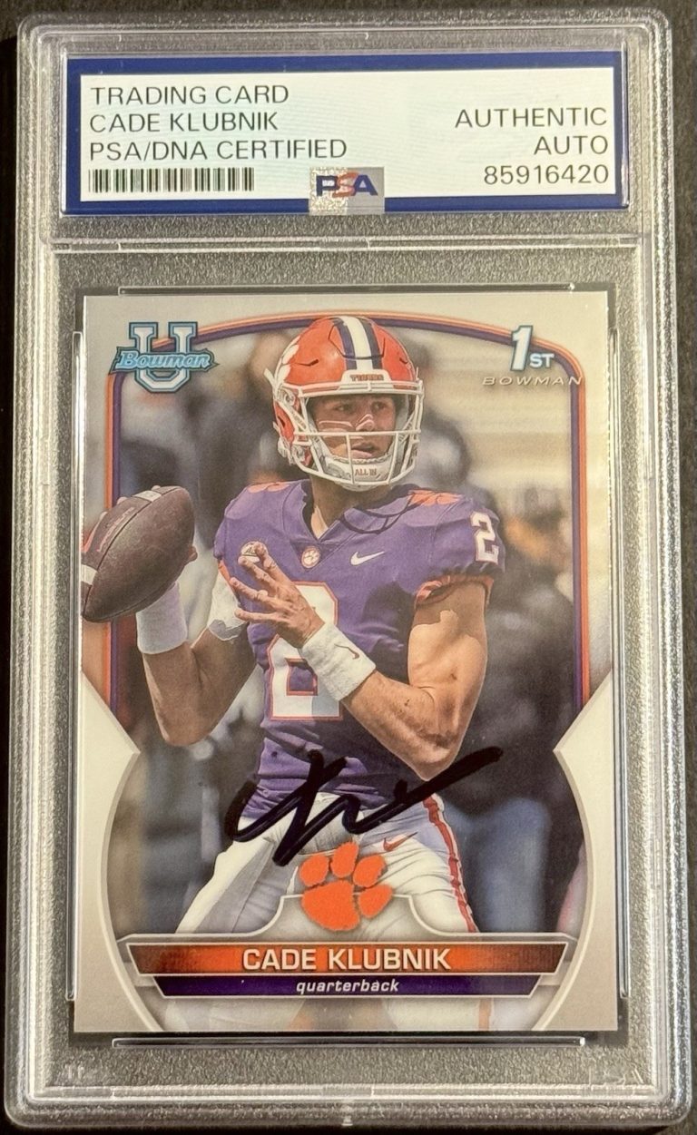 Cade Klubnik Signed 2022 Bowman Chrome U Rookie Card PSA/DNA Slabbed Jets