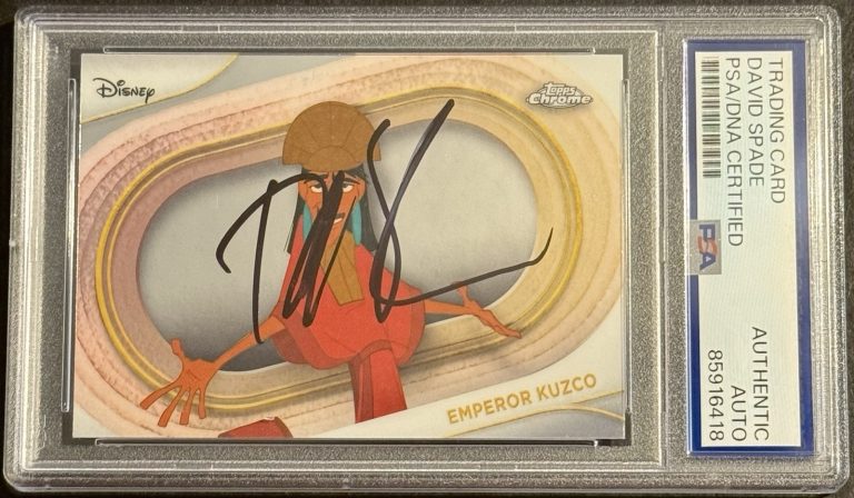 David Spade Signed 2025 Topps Chrome Emperor Kuzco Disney Card PSA/DNA Slabbed