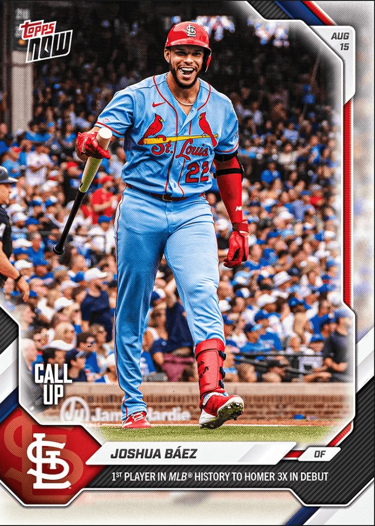 2026 Topps Now Joshua Baez #555 St Louis Cardinals Rookie RC Baseball Card