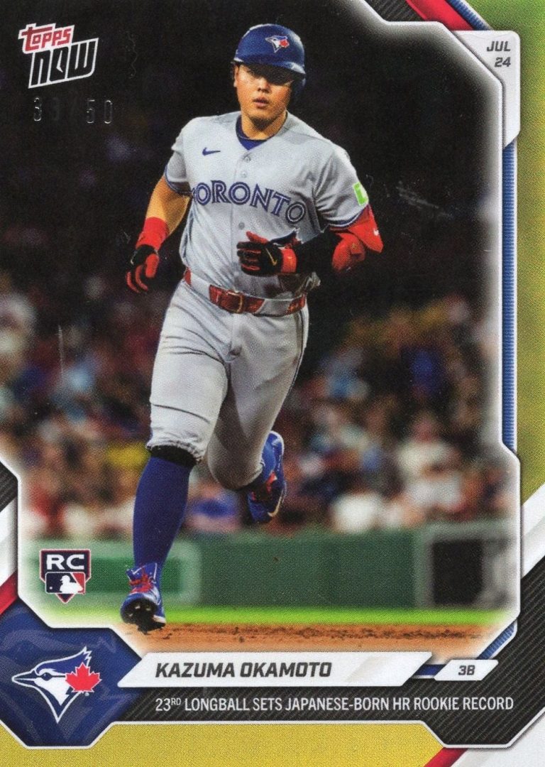 2026 Topps Now Kazuma Okamoto #484 Gold Foil /50 Rookie RC Baseball Card