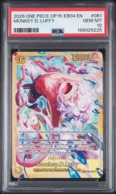Graded 2026 One Piece Monkey D. Luffy #061 OP15 EB04 EN TCG PSA 10 Gem Mint