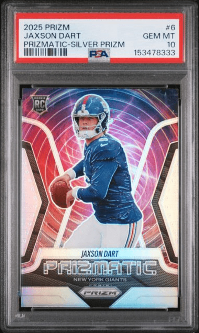 Graded 2025 Panini Prizm Jaxson Dart #6 Prizmatic Silver RC Card PSA 10
