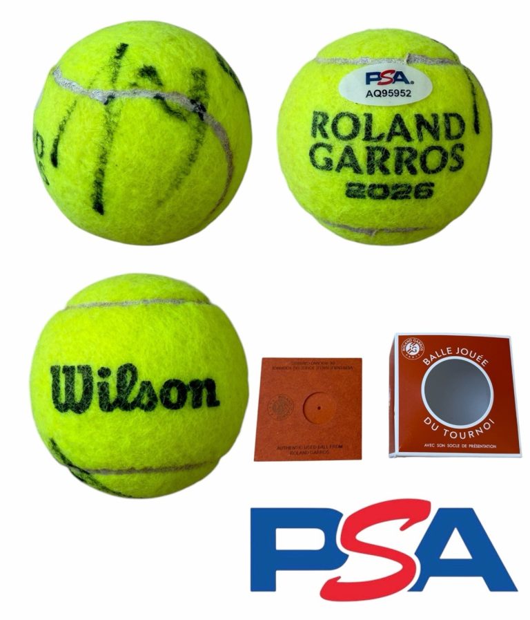 Alexandra Eala Signed 2026 RG French Open Match Used Tennis Ball PSA AUTO WTA