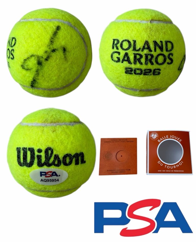 Joao Fonseca Signed 2026 RG French Open Match Used Tennis Ball PSA AUTO QF ATP