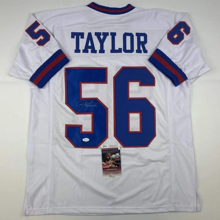 Autographed/Signed LAWRENCE TAYLOR New York White Jersey JSA COA Auto