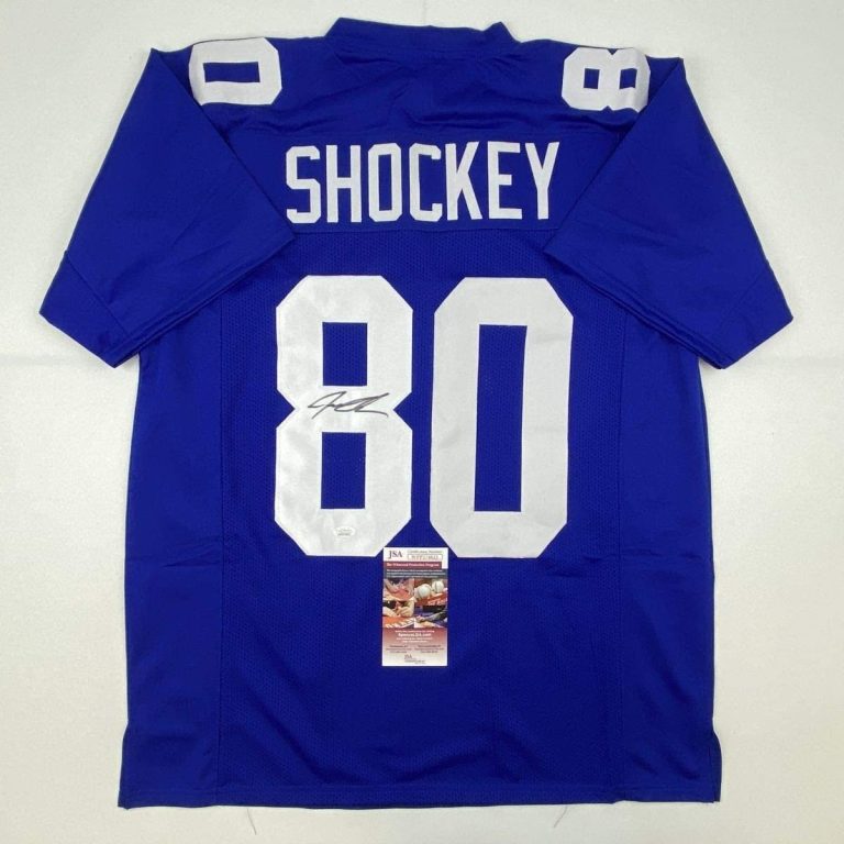 Autographed/Signed JEREMY SHOCKEY New York Blue Jersey JSA COA Auto
