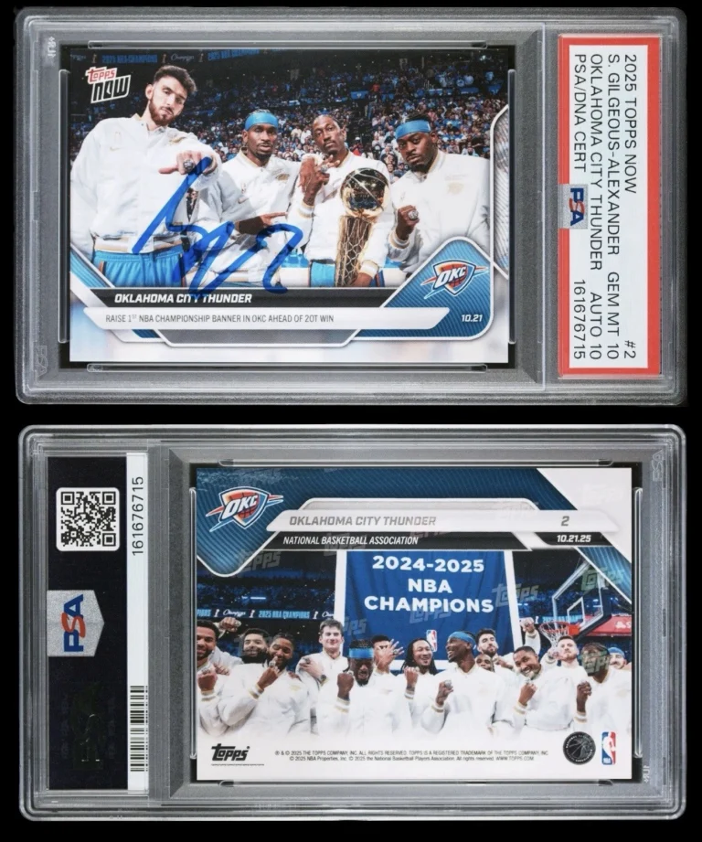 2025 Topps Now #2 Shai Gilgeous-Alexander Thunder NBA Champions PSA 10/AUTO 10