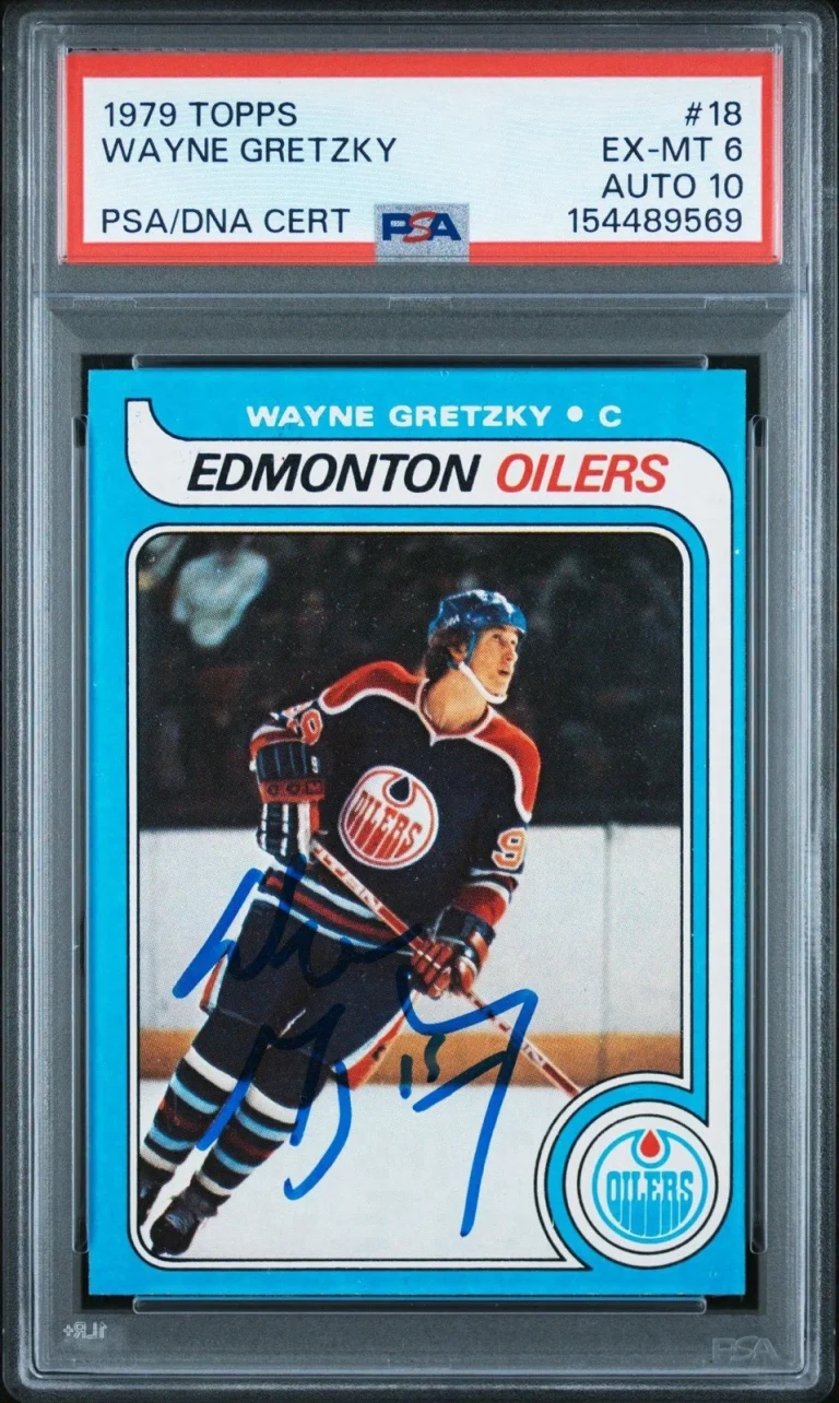 1979 Topps #18 Wayne Gretzky Signed Rookie Card PSA EX-MT 6/AUTO 10 OILERS RC