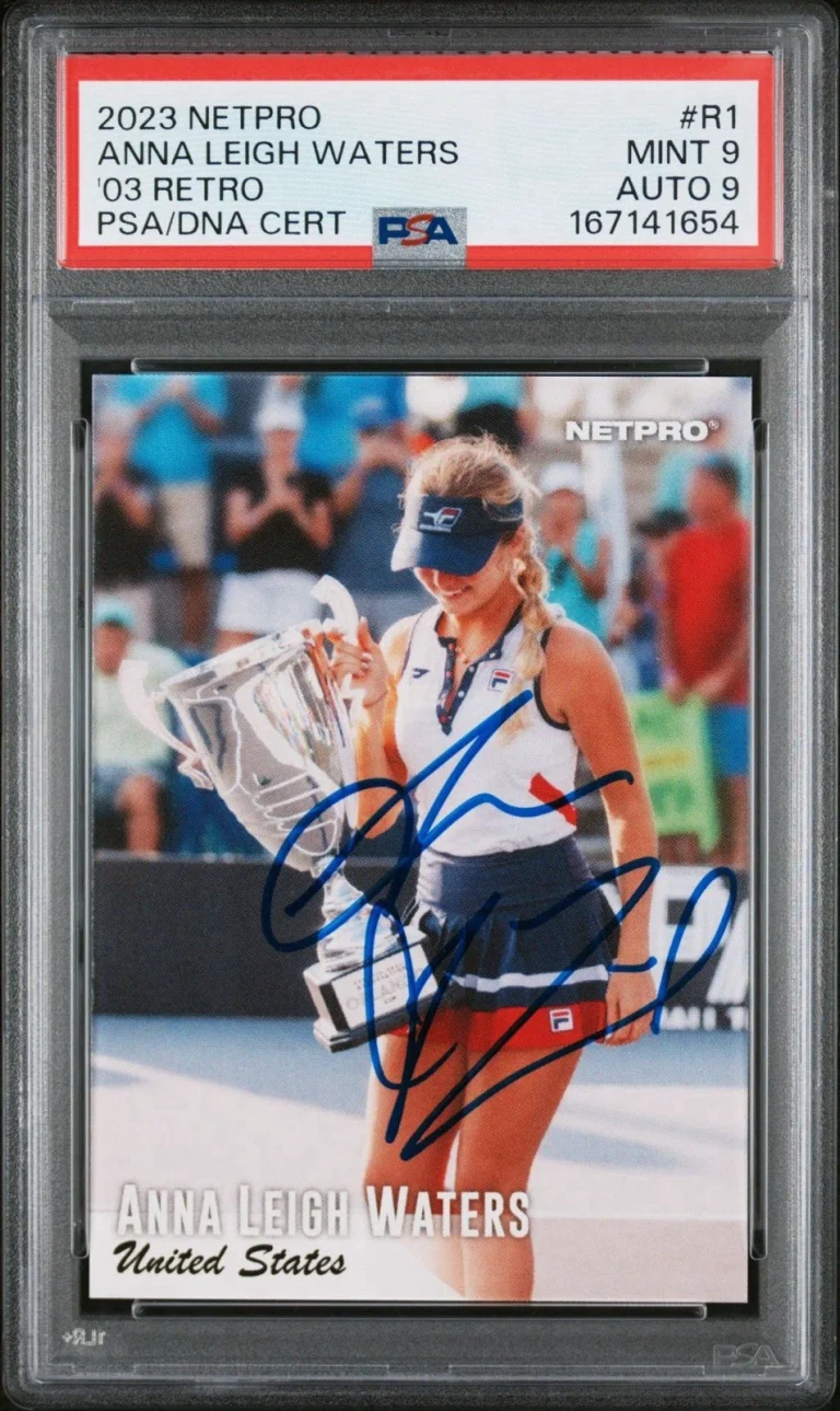 2023 NetPro #R1 Anna Leigh Waters Rookie Card ‘03 Retro /999 PSA 9/AUTO 9 RC
