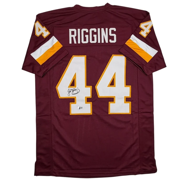 Autographed/Signed John Riggins Washington Burgundy Jersey Beckett BAS COA