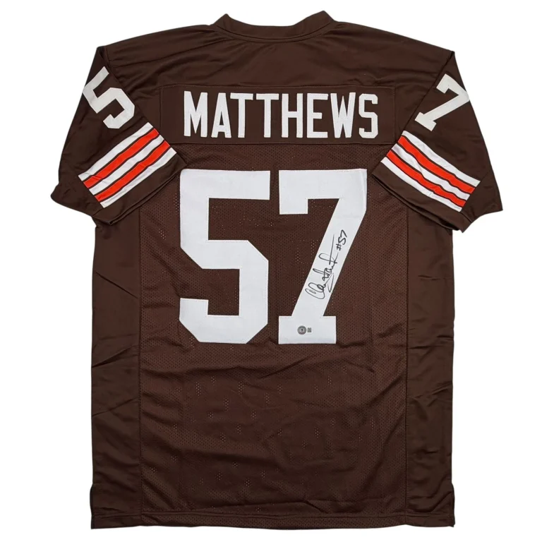 Autographed/Signed Clay Matthews Jr Cleveland Brown Jersey Beckett BAS COA