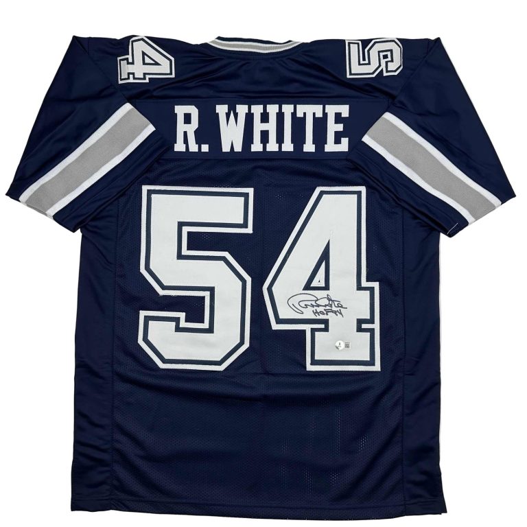 Autographed/Signed RANDY WHITE HOF 94 Dallas Blue Jersey JSA COA Auto