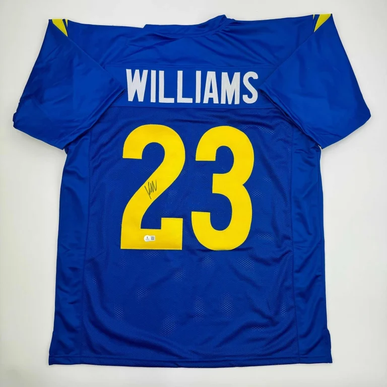 Autographed/Signed Kyren Williams Los Angeles LA Blue Jersey BAS COA #2