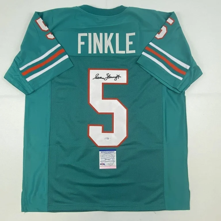 Signed SEAN YOUNG Ray Finkle Ace Ventura Miami Teal Jersey PSA COA