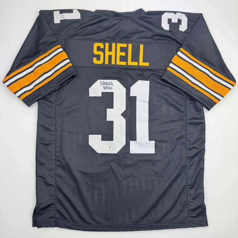 Autographed/Signed Donnie Shell Pittsburgh Black Football Jersey JSA COA