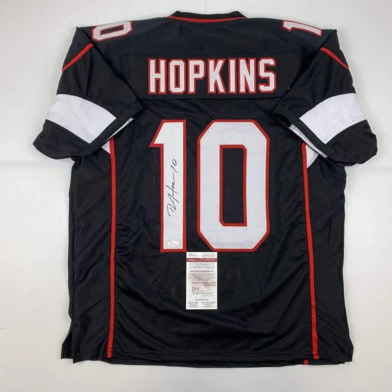Autographed/Signed DEANDRE HOPKINS Arizona Black Jersey JSA COA Auto