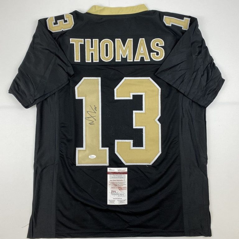 Autographed/Signed MICHAEL THOMAS New Orleans Black Jersey JSA COA Auto