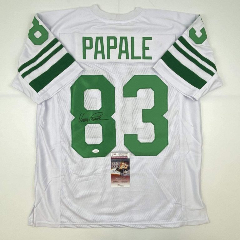 Autographed/Signed VINCE PAPALE Philadelphia White Jersey JSA COA Auto