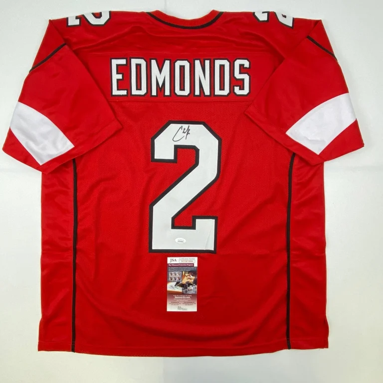 Autographed/Signed Chase Edmonds Arizona Red Football Jersey JSA COA Auto