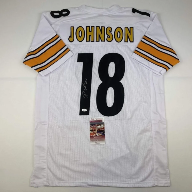 Autographed/Signed DIONTAE JOHNSON Pittsburgh White Jersey JSA COA Auto