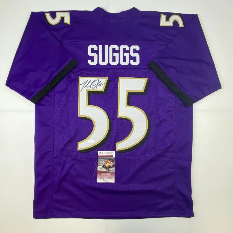 Autographed/Signed Terrell Suggs Baltimore Purple Jersey JSA COA Auto