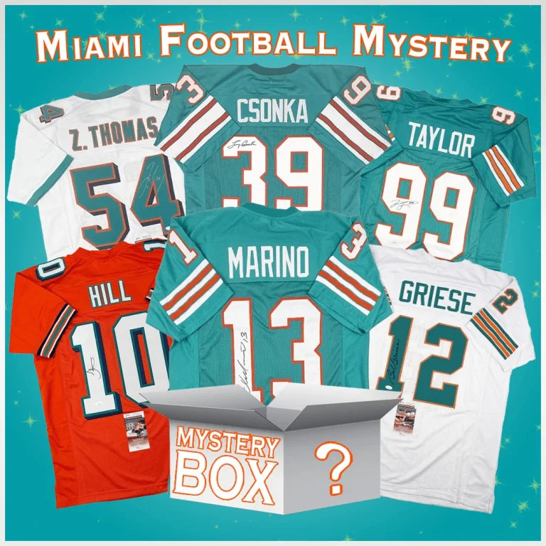 Autographed/Signed Miami Jersey Mystery Box with PSA JSA or Beckett COA