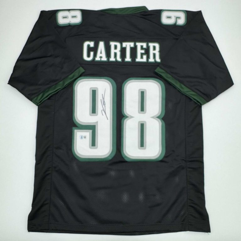 Autographed/Signed Jalen Carter Philadelphia Black Jersey Beckett COA